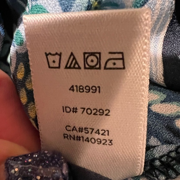 Kirra Sheer shirt Light blue with bird design And Buttons up front. Small - Picture 5 of 5